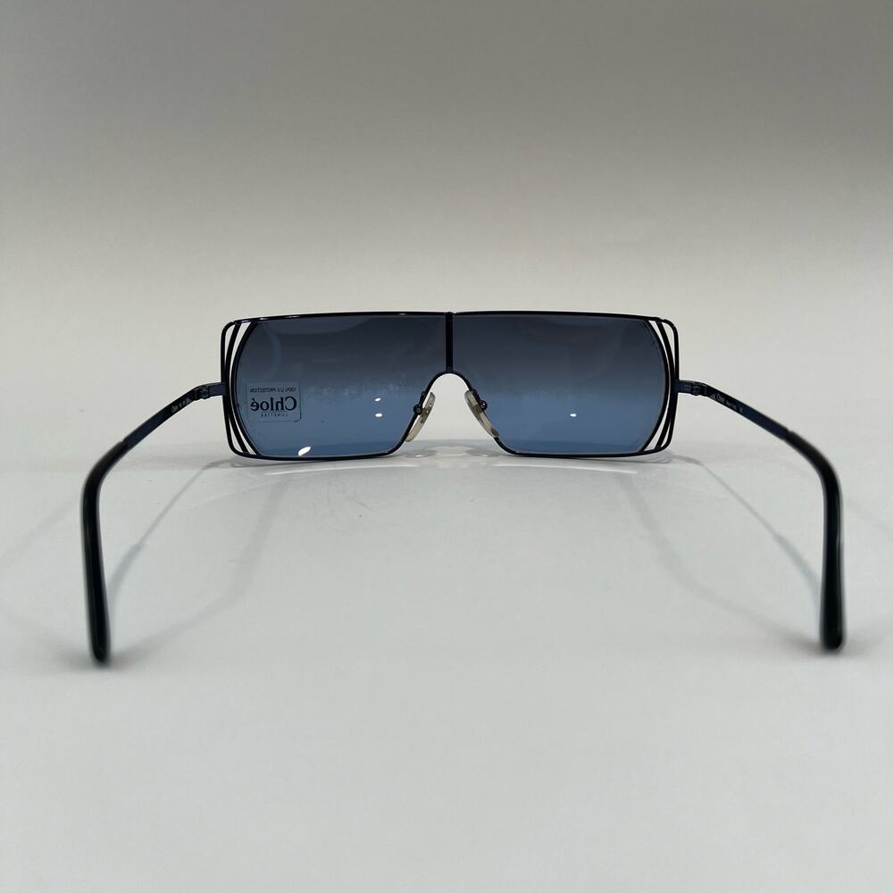 NWOT Chloe Vintage Deadstock Panoramic Sunglasses Blue Gradient Lens - Picture 9 of 10